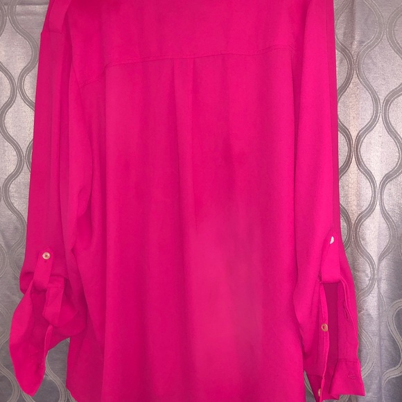 Lord & Taylor Fuchsia long sleeved blouse - Picture 2 of 5